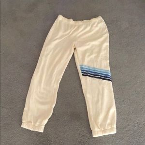 Pale yellow v soft sweats.